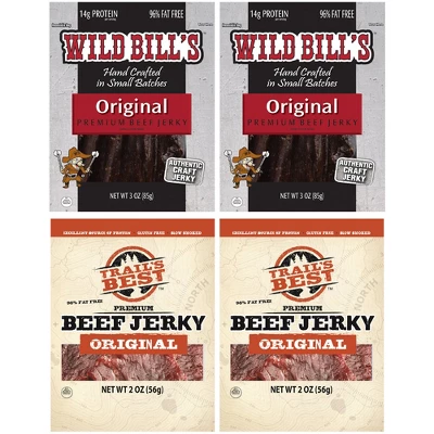 Wild Bill's Multi-Brand 8-Piece Jerky Sampler Box (8 Assorted Packs Of Beef Jerky And Bacon Jerky) 1 Wild Bill's Multi-Brand 8-Piece Jerky Sampler Box (8 Assorted Packs Of Beef Jerky And Bacon Jerky)