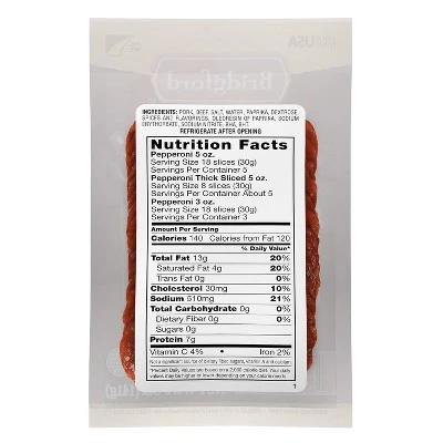 Bridgford Thick Sliced Pepperoni 5 Oz - Thick Pepperoni Slices For Pizza And Sandwiches With Zero Carb Ideal For Your Keto Diets 1 Bridgford Thick Sliced Pepperoni 5 Oz - Thick Pepperoni Slices For Pizza And Sandwiches With Zero Carb Ideal For Your Keto Diets