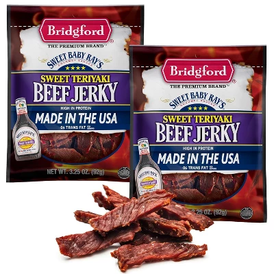 Bridgford Sweet Baby Ray’s Beef Jerky Sweet Teriyaki 3.25 Oz - High Protein Beef Jerky Teriyaki For On The Go Snacking And Busy Lifestyles 8 Bridgford Sweet Baby Ray’s Beef Jerky Sweet Teriyaki 3.25 Oz - High Protein Beef Jerky Teriyaki For On The Go Snacking And Busy Lifestyles - Image 8