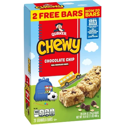 Quaker Chewy Chocolate Chip Granola Bars Bonus Pack - 16.9oz/20ct 8 Quaker Chewy Chocolate Chip Granola Bars Bonus Pack - 16.9oz/20ct - Image 8