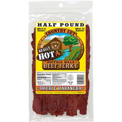 Buffalo Bills 8oz Double Habanero Country Cut Beef Jerky - Three 8oz Packs 1 Buffalo Bills 8oz Double Habanero Country Cut Beef Jerky - Three 8oz Packs