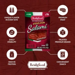 Bridgford Italian Salami 5 Oz - Zero Carb Healthy Italian Salami Sliced Charcuterie Meat For Your Charcuterie Boards Or Antipasto Platters -Lipton Sale Store GUEST 35e55fe4 c5df 45f0 8917 c9f2222ab11d