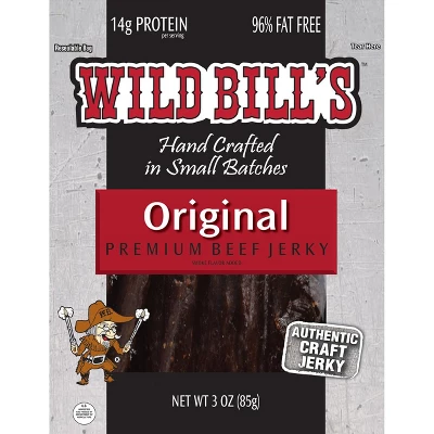 Wild Bill's 3-Piece Jerky Sampler (One 3oz Pack Of Original Hickory, Black Peppered And Bacon) 1 Wild Bill's 3-Piece Jerky Sampler (One 3oz Pack Of Original Hickory, Black Peppered And Bacon)