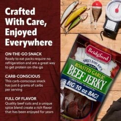 Bridgford Sweet Baby Ray’s Beef Jerky Roasted Garlic 10 Oz - High Protein Beef Jerky For Your Dietary Preferences & On-the-Go Snacking -Lipton Sale Store GUEST 38692794 82c9 4624 970e 38187f99f92b