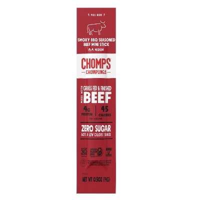 Chomps Snack Sticks Smoky BBQ Beef Meat Sticks - 12oz/24pk 1 Chomps Snack Sticks Smoky BBQ Beef Meat Sticks - 12oz/24pk
