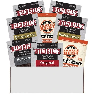 Wild Bill's Multi-Brand 8-Piece Jerky Sampler Box (8 Assorted Packs Of Beef Jerky And Bacon Jerky) 4 Wild Bill's Multi-Brand 8-Piece Jerky Sampler Box (8 Assorted Packs Of Beef Jerky And Bacon Jerky) - Image 4