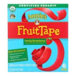 Annie's Homegrown Swirly Strawberry Fruit Tape - Case Of 8/4.5 Oz