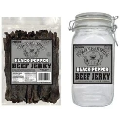 Buffalo Bills Black Pepper Beef Jerky 1 Bag Starter Kit (1 Bag And 1 Jar)