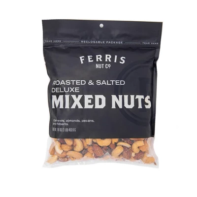 Ferris Nut Co. Roasted And Salted Deluxe Mixed Nuts - Case Of 12/16 Oz 1 Ferris Nut Co. Roasted And Salted Deluxe Mixed Nuts - Case Of 12/16 Oz