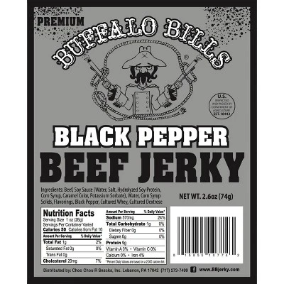 Buffalo Bills 2.6oz Premium Black Pepper Beef Jerky Packs (six 2.6oz Beef Jerky Packs) 2 Buffalo Bills 2.6oz Premium Black Pepper Beef Jerky Packs (six 2.6oz Beef Jerky Packs) - Image 2