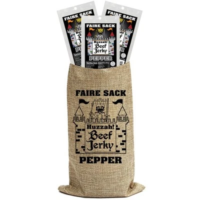 Buffalo Bills Pepper 5oz Faire Sack Huzzah Beef Jerky In Burlap Wine Bag (3 Packs Pepper Beef Jerky) 5 Buffalo Bills Pepper 5oz Faire Sack Huzzah Beef Jerky In Burlap Wine Bag (3 Packs Pepper Beef Jerky) - Image 5