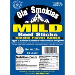 Buffalo Bills 2-lb Mild 5" Ole Smokies Saddlebag (50 Twist End Beef Sticks Per Saddlebag)