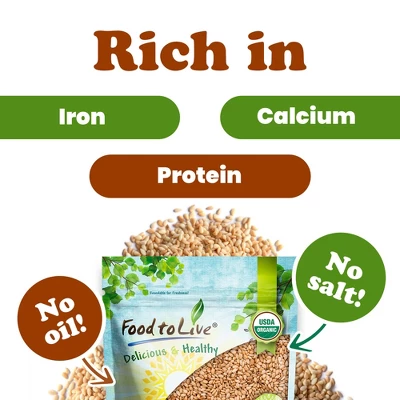Organic Toasted Hulled Sesame Seeds – By Food To Live 4 Organic Toasted Hulled Sesame Seeds – By Food To Live - Image 4