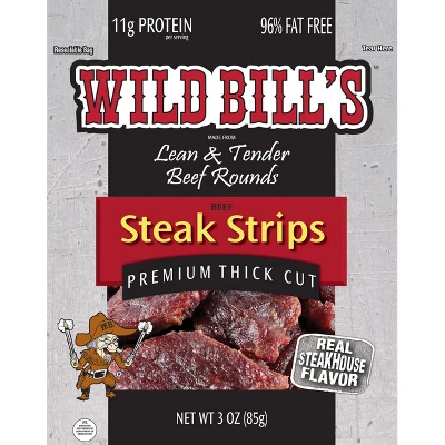 Wild Bill's Steak Strips 3 Ounce Pack - Thick Cut Strips Of Real Steak (3 Count) 4 Wild Bill's Steak Strips 3 Ounce Pack - Thick Cut Strips Of Real Steak (3 Count) - Image 4