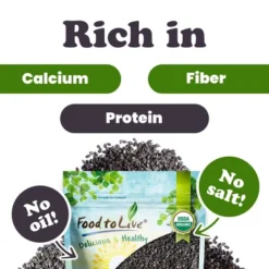 Organic Toasted Black Sesame Seeds – By Food To Live -Lipton Sale Store GUEST 707a5e83 cf30 4143 be8e 5e74bda0a90c