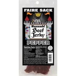 Buffalo Bills Pepper 5oz Faire Sack Huzzah Beef Jerky In Burlap Wine Bag (3 Packs Pepper Beef Jerky)