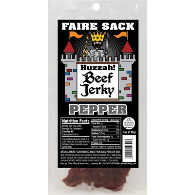 Buffalo Bills Pepper 5oz Faire Sack Huzzah Beef Jerky In Burlap Wine Bag (3 Packs Pepper Beef Jerky) 1 Buffalo Bills Pepper 5oz Faire Sack Huzzah Beef Jerky In Burlap Wine Bag (3 Packs Pepper Beef Jerky)