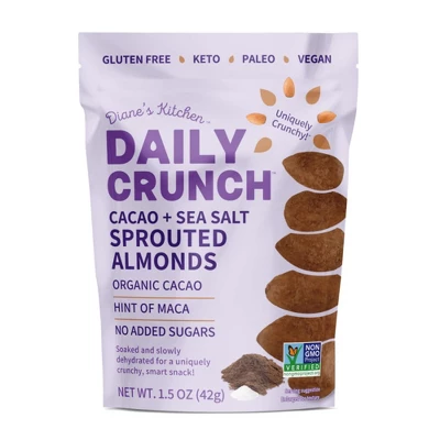 Daily Crunch Cacao And Sea Salt Sprouted Almonds - Case Of 8/1.5 Oz 1 Daily Crunch Cacao And Sea Salt Sprouted Almonds - Case Of 8/1.5 Oz