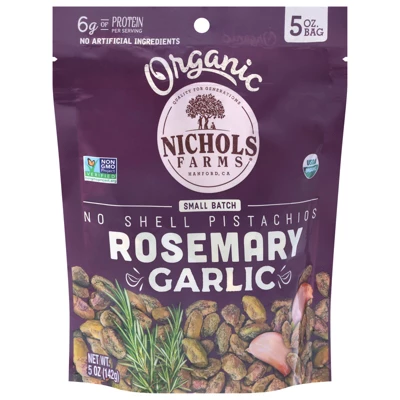 Nichols Farms No Shell Pistachios Rosemary And Garlic - Case Of 12/5 Oz 1 Nichols Farms No Shell Pistachios Rosemary And Garlic - Case Of 12/5 Oz