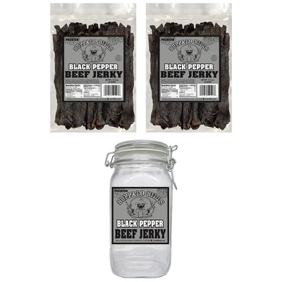 Buffalo Bills Black Pepper Beef Jerky 2 Bag Starter Kit (2 Bags And 1 Jar) 1 Buffalo Bills Black Pepper Beef Jerky 2 Bag Starter Kit (2 Bags And 1 Jar)