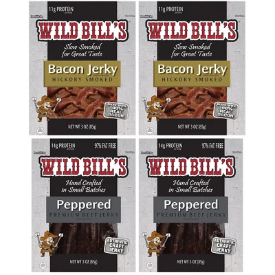 Wild Bill's Multi-Brand 8-Piece Jerky Sampler Box (8 Assorted Packs Of Beef Jerky And Bacon Jerky) 2 Wild Bill's Multi-Brand 8-Piece Jerky Sampler Box (8 Assorted Packs Of Beef Jerky And Bacon Jerky) - Image 2