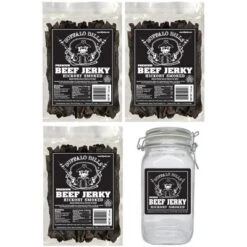 Buffalo Bills Hickory Smoked Beef Jerky 3 Bag Starter Kit (3 Bags And 1 Jar)
