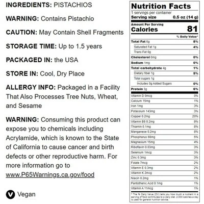 Dry Roasted Pistachio Kernels - By Food To Live 3 Dry Roasted Pistachio Kernels - By Food To Live - Image 3