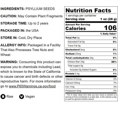 Whole Psyllium Husks - By Food To Live 3 Whole Psyllium Husks - By Food To Live - Image 3