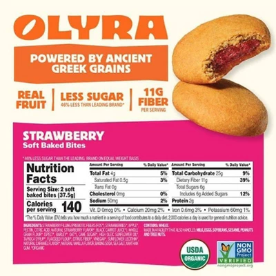 Olyra Snack Bars Strawberry Fruit And Grain Bites - 5.3oz/4ct 2 Olyra Snack Bars Strawberry Fruit And Grain Bites - 5.3oz/4ct - Image 2