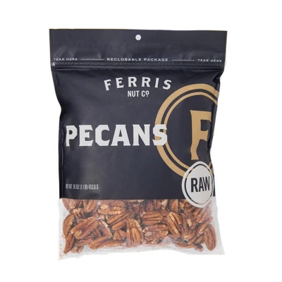 Ferris Nut Co. Raw Pecans - Case Of 12/16 Oz 1 Ferris Nut Co. Raw Pecans - Case Of 12/16 Oz