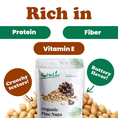 Organic Dry Roasted Pine Nuts With Himalayan Salt - By Food To Live 5 Organic Dry Roasted Pine Nuts With Himalayan Salt - By Food To Live - Image 5