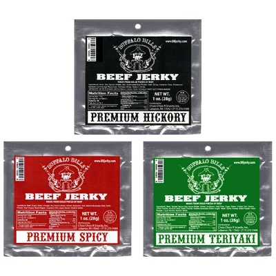 Buffalo Bills 1oz Premium Assorted Beef Jerky Packs 12-Count (beef Jerky Made From Top Round) 1 Buffalo Bills 1oz Premium Assorted Beef Jerky Packs 12-Count (beef Jerky Made From Top Round)
