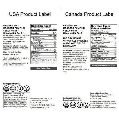 Organic Dry Roasted Pumpkin Seeds With Himalayan Salt - Non-GMO Kernels, Pepitas, Kosher, Vegan, No Shell 1 Organic Dry Roasted Pumpkin Seeds With Himalayan Salt - Non-GMO Kernels, Pepitas, Kosher, Vegan, No Shell