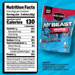 Jack Link's MrBeast Mini Beef Sticks Original - 6oz/12ct -Lipton Sale Store GUEST c78f0903 50c4 4d80 acd9 c9de3e185409