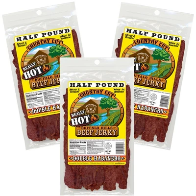 Buffalo Bills 8oz Double Habanero Country Cut Beef Jerky - Three 8oz Packs 4 Buffalo Bills 8oz Double Habanero Country Cut Beef Jerky - Three 8oz Packs - Image 4