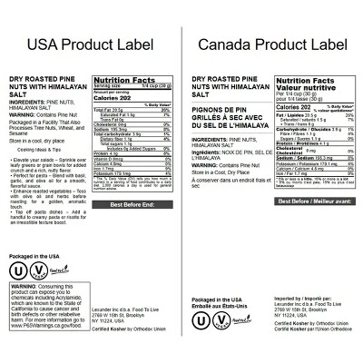 Dry Roasted Pine Nuts With Himalayan Salt - By Food To Live 1 Dry Roasted Pine Nuts With Himalayan Salt - By Food To Live