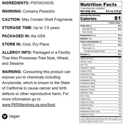 Dry Roasted Pistachio Halves - By Food To Live 3 Dry Roasted Pistachio Halves - By Food To Live - Image 3