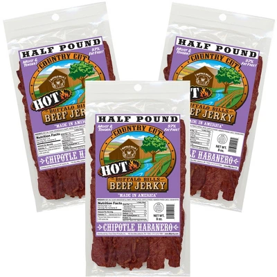 Buffalo Bills 8oz Chipotle Habanero Country Cut Beef Jerky - Three 8oz Packs 4 Buffalo Bills 8oz Chipotle Habanero Country Cut Beef Jerky - Three 8oz Packs - Image 4