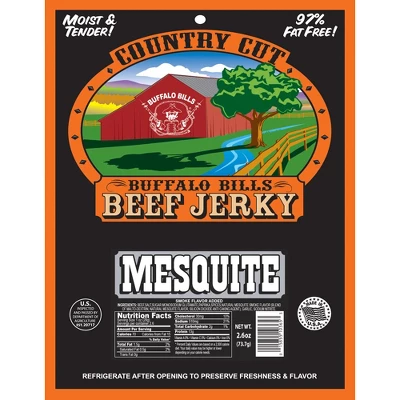 Buffalo Bills 2.6oz Mesquite Country Cut Beef Jerky - Six 2.6oz Packs 1 Buffalo Bills 2.6oz Mesquite Country Cut Beef Jerky - Six 2.6oz Packs