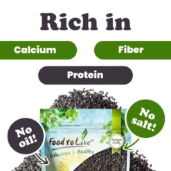 Dry Roasted Black Sesame Seeds - By Food To Live -Lipton Sale Store GUEST d8613b99 8e3d 488b 8972 df48c4cde61b