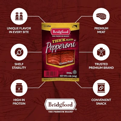 Bridgford Thick Sliced Pepperoni 5 Oz - Thick Pepperoni Slices For Pizza And Sandwiches With Zero Carb Ideal For Your Keto Diets 3 Bridgford Thick Sliced Pepperoni 5 Oz - Thick Pepperoni Slices For Pizza And Sandwiches With Zero Carb Ideal For Your Keto Diets - Image 3