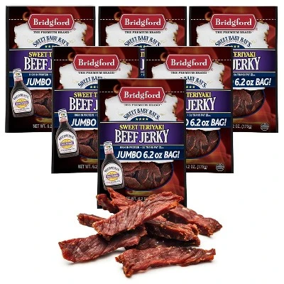 Bridgford Sweet Baby Ray’s Beef Jerky Sweet Teriyaki 6.2 Oz - High Protein Beef Jerky Teriyaki For On The Go Snacking And Busy Lifestyles 11 Bridgford Sweet Baby Ray’s Beef Jerky Sweet Teriyaki 6.2 Oz - High Protein Beef Jerky Teriyaki For On The Go Snacking And Busy Lifestyles - Image 11