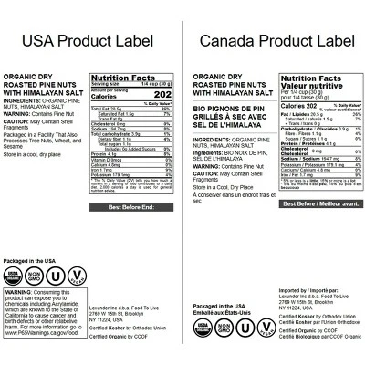 Organic Dry Roasted Pine Nuts With Himalayan Salt - By Food To Live 1 Organic Dry Roasted Pine Nuts With Himalayan Salt - By Food To Live