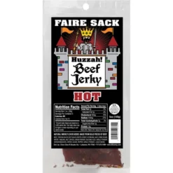 Buffalo Bills Hot 5oz Faire Sack Huzzah Beef Jerky In Burlap Wine Bag (3 Packs Hot Beef Jerky)