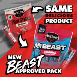 Jack Link's MrBeast Mini Beef Sticks Original - 6oz/12ct -Lipton Sale Store GUEST f14597ff e931 4b0d 8a24 7c6b7114c154