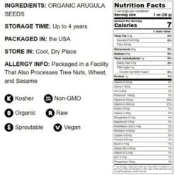 Organic Arugula Sprouting Seeds - By Food To Live -Lipton Sale Store GUEST f4f0957e 155b 48d5 802c 8c1b51ca8d21