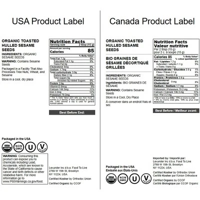 Organic Toasted Hulled Sesame Seeds – By Food To Live 1 Organic Toasted Hulled Sesame Seeds – By Food To Live