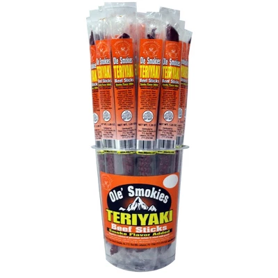 Buffalo Bills 15-ct Teriyaki Ole Smokies (Beef Sticks) - Two 15-ct Tubs 1 Buffalo Bills 15-ct Teriyaki Ole Smokies (Beef Sticks) - Two 15-ct Tubs