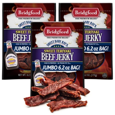 Bridgford Sweet Baby Ray’s Beef Jerky Sweet Teriyaki 6.2 Oz - High Protein Beef Jerky Teriyaki For On The Go Snacking And Busy Lifestyles 9 Bridgford Sweet Baby Ray’s Beef Jerky Sweet Teriyaki 6.2 Oz - High Protein Beef Jerky Teriyaki For On The Go Snacking And Busy Lifestyles - Image 9