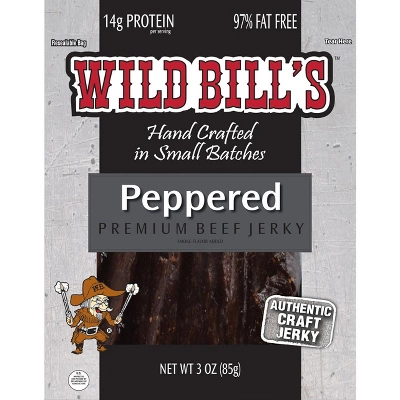 Wild Bill's 3-Piece Jerky Sampler (One 3oz Pack Of Original Hickory, Black Peppered And Bacon) 2 Wild Bill's 3-Piece Jerky Sampler (One 3oz Pack Of Original Hickory, Black Peppered And Bacon) - Image 2